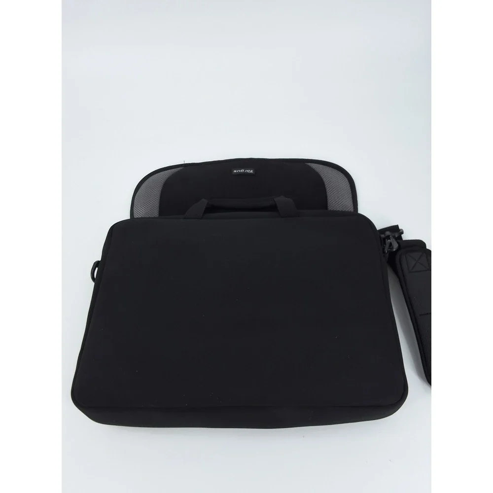 Targus Black Neoprene Laptop Messenger Bag Shoulder Strap Grey Mesh Accents